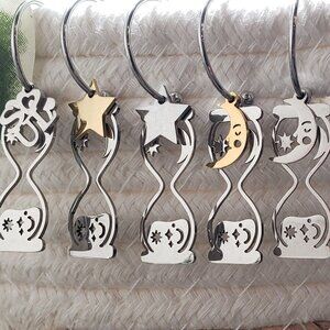 Stainless steel Celestial Hypoallergenic hoop earrings 12mm/15mm/20mm